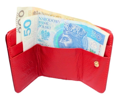 Portfel Skórzany Bułeczka GREGORIO Skóra Naturalna Lakierowana Z Suwakiem RFID GF-128 CZERWONY 9 x 7,5 x 3,5 [cm]