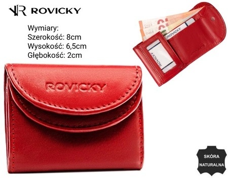 Portfelik Uniwersalny MARS Rovicky (PL) Skóra Naturalna R-17 CZERWONY 8 x 6,5 x 2 [cm]