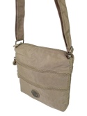 Stylowa Lekka Materiałowa Torba Pozioma Średnia Na Ramię Bag Street NR 2265 BEŻOWY 23 x 22 x 6 [cm]