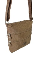 Stylowa Lekka Materiałowa Torba Pozioma Średnia Na Ramię Bag Street NR 2265 BRĄZOWA 23 x 22 x 6 [cm]