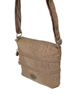 Stylowa Lekka Materiałowa Torba Pozioma Średnia Na Ramię Bag Street NR 2265 BRĄZOWA 23 x 22 x 6 [cm]