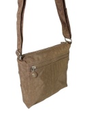 Stylowa Lekka Materiałowa Torba Pozioma Średnia Na Ramię Bag Street NR 2265 BRĄZOWA 23 x 22 x 6 [cm]