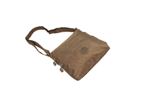 Stylowa Lekka Materiałowa Torba Pozioma Średnia Na Ramię Bag Street NR 2265 BRĄZOWA 23 x 22 x 6 [cm]