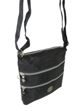 Stylowa Lekka Materiałowa Torba Pozioma Średnia Na Ramię Bag Street NR 2265 CZARNA 23 x 22 x 6 [cm]