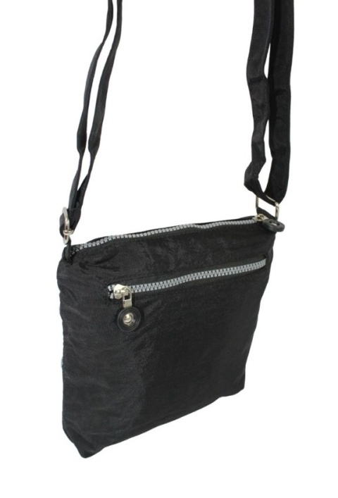 Stylowa Lekka Materiałowa Torba Pozioma Średnia Na Ramię Bag Street NR 2265 CZARNA 23 x 22 x 6 [cm]
