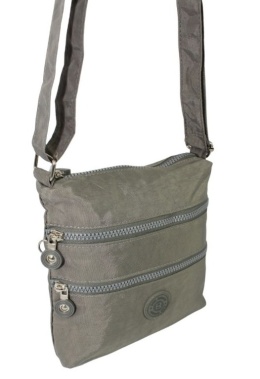 Stylowa Lekka Materiałowa Torba Pozioma Średnia Na Ramię Bag Street NR 2265 SZARA 23 x 22 x 6 [cm]