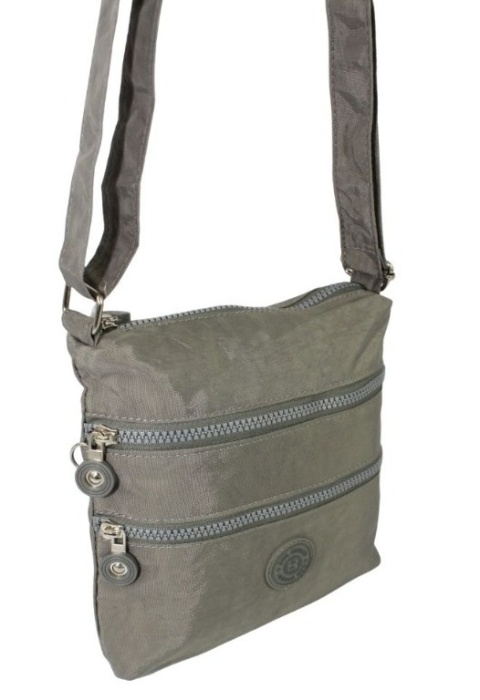Stylowa Lekka Materiałowa Torba Pozioma Średnia Na Ramię Bag Street NR 2265 SZARA 23 x 22 x 6 [cm]