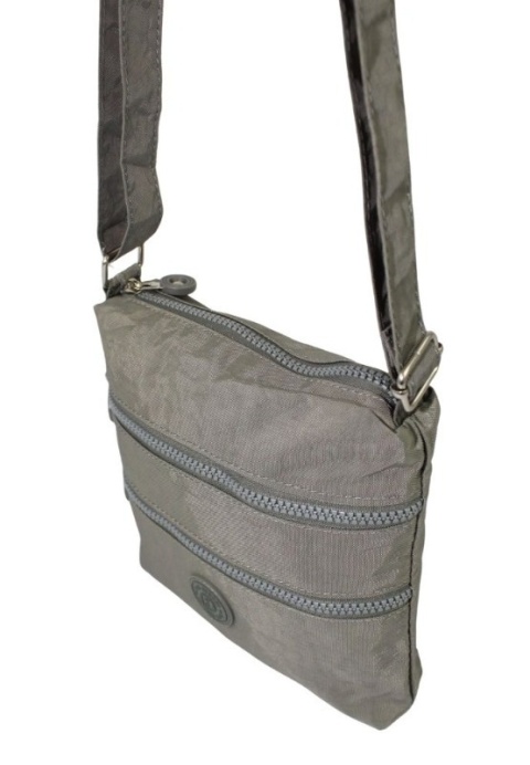 Stylowa Lekka Materiałowa Torba Pozioma Średnia Na Ramię Bag Street NR 2265 SZARA 23 x 22 x 6 [cm]