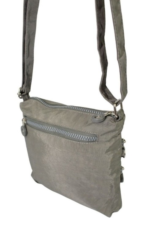 Stylowa Lekka Materiałowa Torba Pozioma Średnia Na Ramię Bag Street NR 2265 SZARA 23 x 22 x 6 [cm]
