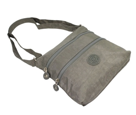 Stylowa Lekka Materiałowa Torba Pozioma Średnia Na Ramię Bag Street NR 2265 SZARA 23 x 22 x 6 [cm]