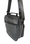 Torba męska skórzana Dwukomorowa CONVEY (PL) 510 Pionowa Czarna 25 x 20 x 10,5 [cm]