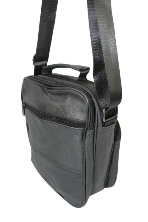 Torba męska skórzana Dwukomorowa CONVEY (PL) 510 Pionowa Czarna 25 x 20 x 10,5 [cm]