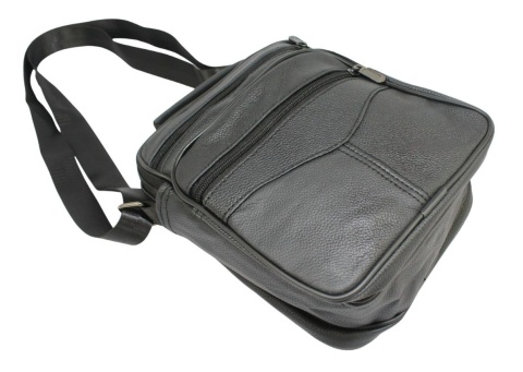 Torba męska skórzana Dwukomorowa CONVEY (PL) 510 Pionowa Czarna 25 x 20 x 10,5 [cm]