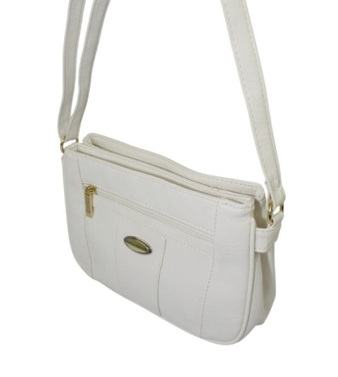 Torebka Skórzana Klasyczna BAG STREET Listonoszka Skóra Cielęca 3018 BRUDNY BIAŁY 26 x 16 x 8 [cm]