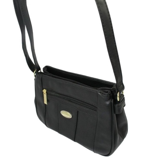 Torebka Skórzana Klasyczna BAG STREET Listonoszka Skóra Cielęca 3018 CZARNY 26 x 16 x 8 [cm]