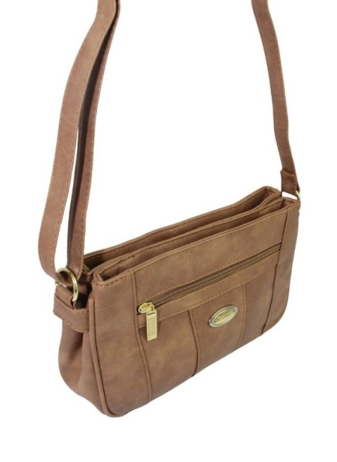 Torebka Skórzana Klasyczna BAG STREET Listonoszka Skóra Cielęca 3018 JASNY BRĄZOWY 26 x 16 x 8 [cm]