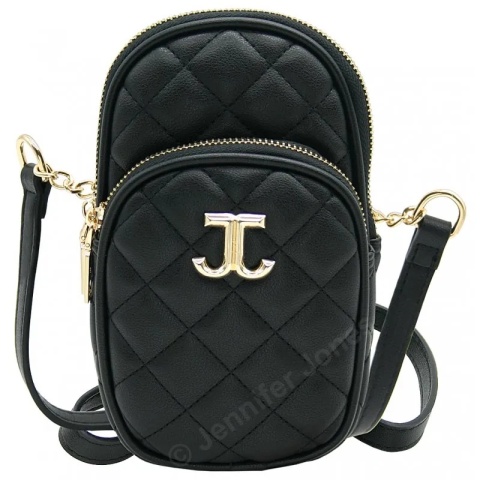 Elegancka I Stylowa Mała Listonoszka Jennifer Jones Skóra Włoska JJ3142 CZARNA 20 x 12 x 6 [cm]