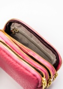 Etui Na Klucze Kluczówka Duża Trzy Komory PETERSON PTN K3Z NA JEDEN KOMPLET KLUCZY Skóra Naturalna RÓŻOWY 12 x 8,5 x 6 [cm]