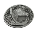 Klamra Bezniklowa Do Paska Sprzączka Pełna Blaszka Z Bolczykiem 40 mm Metalowa Solidna KBOL40/118 "KOŃ MATOWY II"