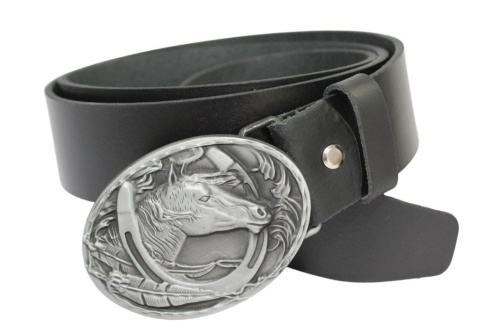 Klamra Bezniklowa Do Paska Sprzączka Pełna Blaszka Z Bolczykiem 40 mm Metalowa Solidna KBOL40/118 "KOŃ MATOWY II"