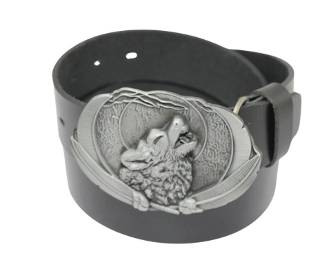 Pasek Skórzany COMPLEX (PL) Skóra Licowa 40 mm Klamra Pełna Na Bolczyk BLASZKA KBOL40/117 "WILK"