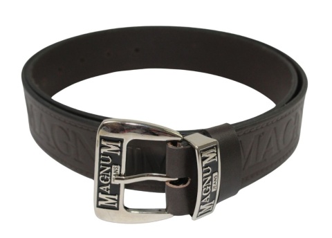 Pasek Skórzany HADA (PL) Tłoczony "MAGNUM" Z Metalową Końcówką Skóra Licowa EXTRA 40 mm CZARNY MAT Imitacja Szycia Cienką Nitką