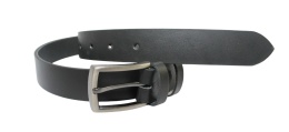 Pasek Skórzany Męski HADA (PL) Gładki Klamra Tradycyjna 30 mm Skóra Naturalna CZARNY