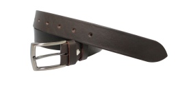Pasek Skórzany Męski HADA (PL) Gładki Klamra Tradycyjna 30 mm Skóra Naturalna CZEKOLADOWY