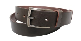 Pasek Skórzany Męski HADA (PL) Gładki Klamra Tradycyjna 30 mm Skóra Naturalna CZEKOLADOWY