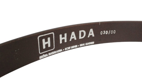 Pasek Skórzany Męski HADA (PL) Gładki Klamra Tradycyjna 30 mm Skóra Naturalna CZEKOLADOWY