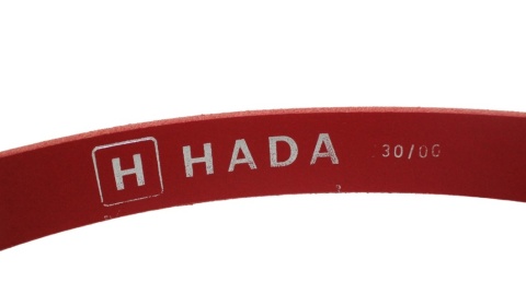 Pasek Skórzany Męski HADA (PL) Gładki Klamra Tradycyjna 30 mm Skóra Naturalna CZERWONY