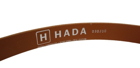 Pasek Skórzany Męski HADA (PL) Gładki Klamra Tradycyjna 30 mm Skóra Naturalna KARMEL