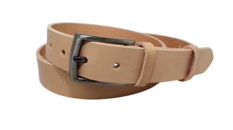 Pasek Skórzany Męski HADA (PL) Gładki Klamra Tradycyjna 30 mm Skóra Naturalna SUROWA SKÓRA