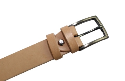 Pasek Skórzany Męski HADA (PL) Gładki Klamra Tradycyjna 30 mm Skóra Naturalna SUROWA SKÓRA