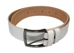 Pasek Skórzany Męski HADA (PL) Gładki Klamra Tradycyjna 40 mm Skóra Naturalna BIAŁY