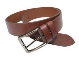 Pasek Skórzany Męski HADA (PL) Gładki Klamra Tradycyjna 40 mm Skóra Naturalna BRĄZOWY