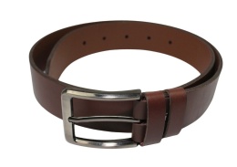 Pasek Skórzany Męski HADA (PL) Gładki Klamra Tradycyjna 40 mm Skóra Naturalna BRĄZOWY