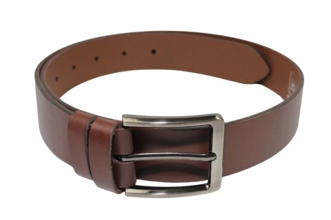 Pasek Skórzany Męski HADA (PL) Gładki Klamra Tradycyjna 40 mm Skóra Naturalna BRĄZOWY