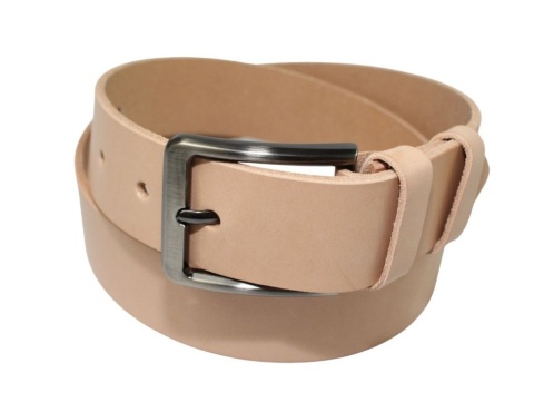 Pasek Skórzany Męski HADA (PL) Gładki Klamra Tradycyjna 40 mm Skóra Naturalna SUROWA SKÓRA