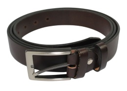 Pasek Skórzany Męski PAS-MAX (PL) CZEKOLADOWY Gładki 35 mm NADWYMIAR BARDZO DŁUGI XXL k43
