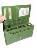 Portfel Damski Skórzany El Forest (PL) Klamra Wewnątrz Skóra Bydlęca RFID 919 151 ZIELONY 16,5 x 9 x 3 [cm]