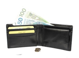 Portfel Męski Skórzany EL FORREST Mały Poziomy Skóra Bydlęca RFID 916 A 623 CZARNY 8 x 11 x 2 [cm]