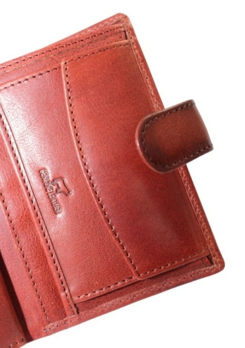 Portfel Męski Skórzany EL FORREST Skóra Duży Pionowy Z Zapięciem Dwa Skrzydełka 703 29 RFID BRĄZOWY 13 x 10 x 2.5 [cm]