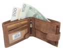 Portfel Męski Skórzany EL FORREST Skóra Licowa Poziomy Z Zapięciem Z Zapinką Wewnątrz RFID 892 07 BRĄZOWY 12 x 9,5 x 3 [cm]