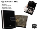 Portfel Męski Skórzany ROVICKY Skóra Licowa Duży Pionowy Z Zapięciem RV-8191L CZARNY 12 x 9,5 x 2,5 [cm]