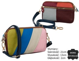 Torebeczka Skórzana Mała Listonoszka Polska Galanteria (PL) CN501 ,,MIX KOLOR,, 21 x 13 x 2 [cm]