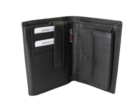 Elegancki Portfel Męski Skórzany ALBATROSS Skóra Licowa RFID Duży Pionowy Płaski SN-MW07 13,5 x 10,5 x 2 [cm]