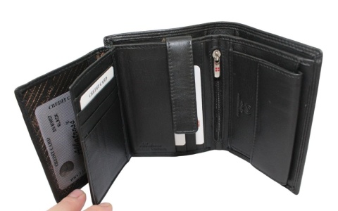 Elegancki Portfel Męski Skórzany ALBATROSS Skóra Licowa RFID Duży Pionowy Płaski SN-MW07 13,5 x 10,5 x 2 [cm]