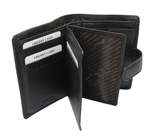 Elegancki Portfel Męski Skórzany ALBATROSS Skóra Licowa RFID Duży Pionowy Płaski Z Zapinką MW 102Z 12,5 x 9 x 2,5 [cm]
