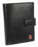 Elegancki Portfel Męski Skórzany ALBATROSS Skóra Licowa RFID Duży Pionowy Płaski Z Zapinką MW 102Z 12,5 x 9 x 2,5 [cm]
